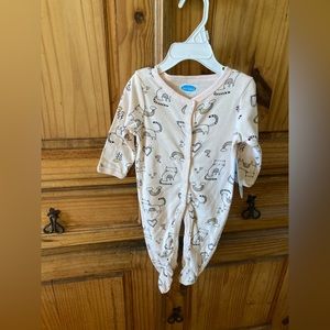 Bon Bebe pink cats rainbows footed one piece pajamas size 6-9 months - NWT